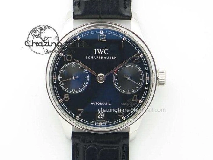 MIROTIME 0211 Portuguese Tourbillon IW504602 RG ZF Best Edition White Dial on Brown Leather Strap Stretchable 7178